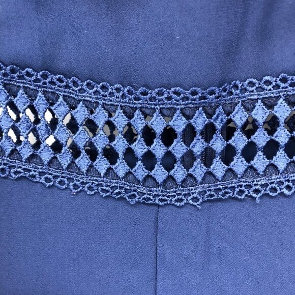 WYLDR Navy Hope So Romper diamond cutout long bell sleeves size small - Picture 7 of 16